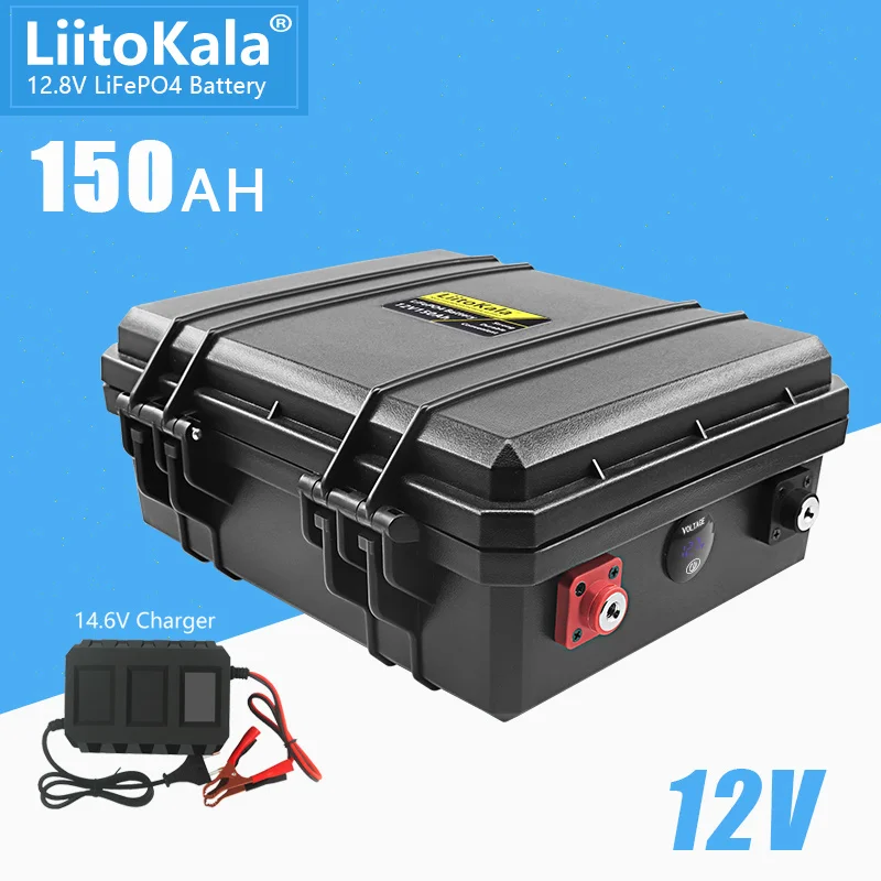аккумуляторная батарея liitokala, 12v, 150ач,взрывозащищенный корпус, литий-железо-фосфатный