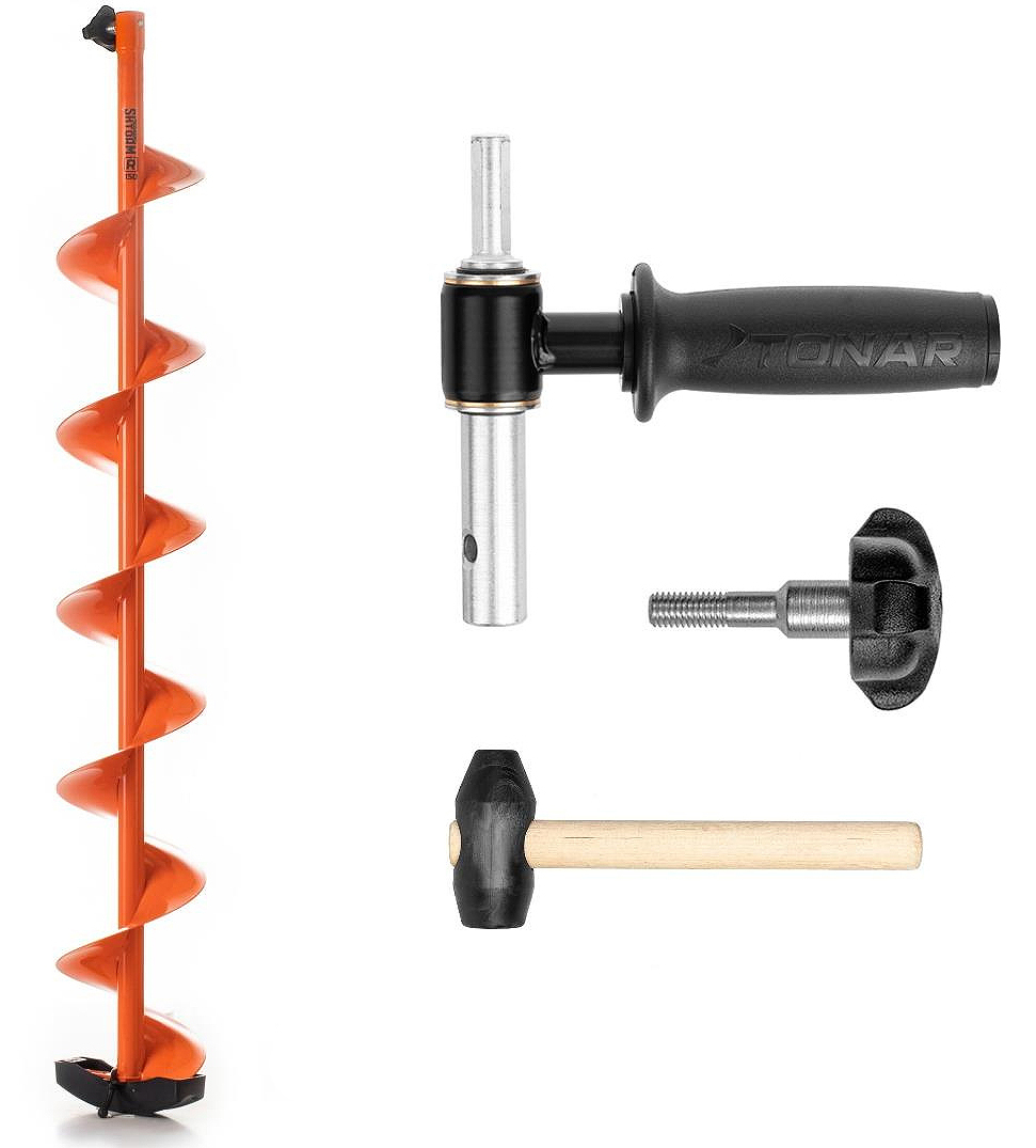 комплект под мотобур шнек motoshtorm 150r+адаптер аш-02+молоточек (t-sms150r-ash-02) тонар