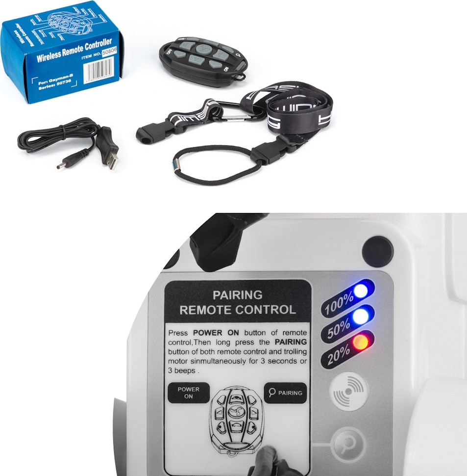 лодочный gps-электромотор с дистанционным управлением haswing cayman b 80 white