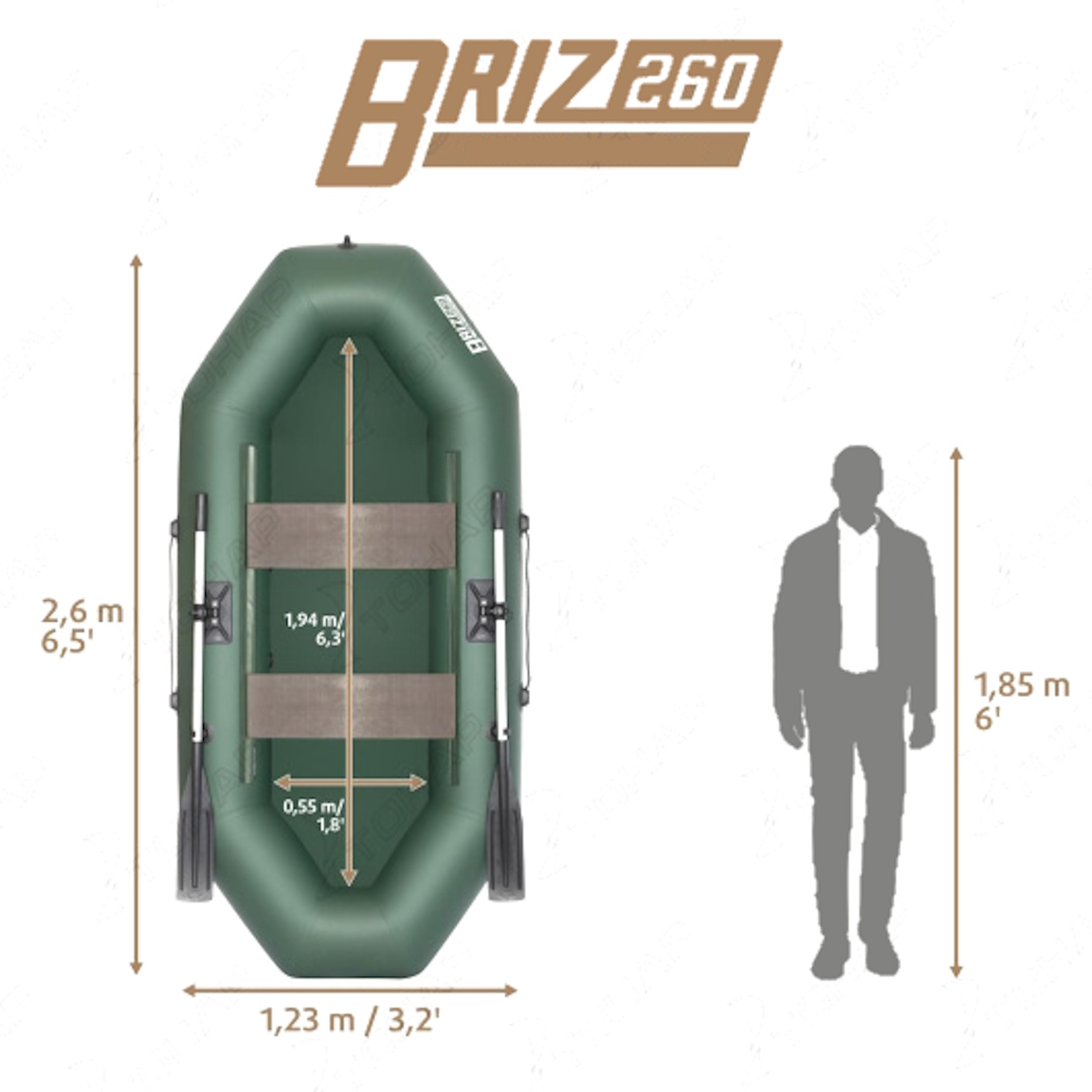 лодка бриз 260 зеленый тонар