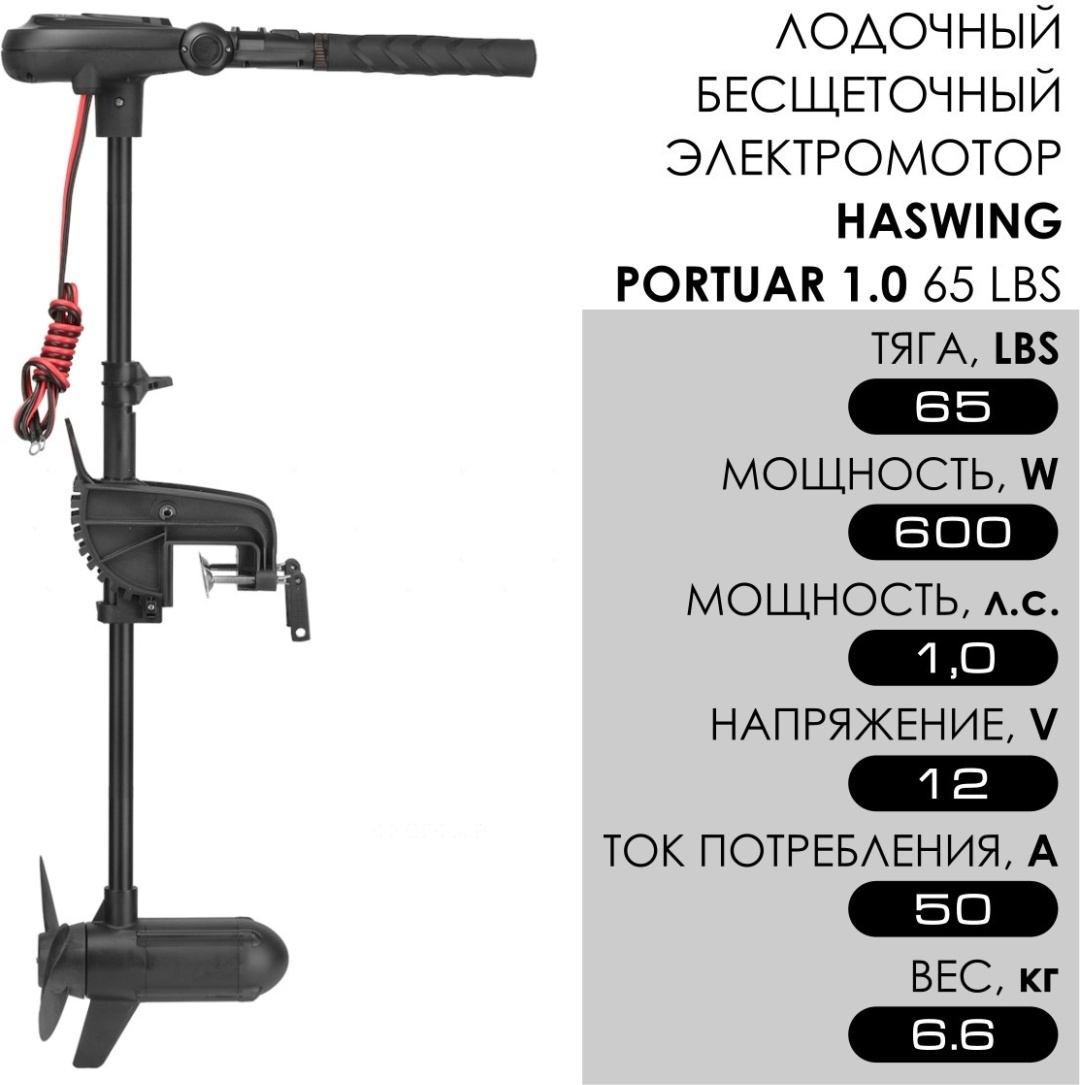 лодочный электромотор haswing protruar 2.0 85lbs 12v